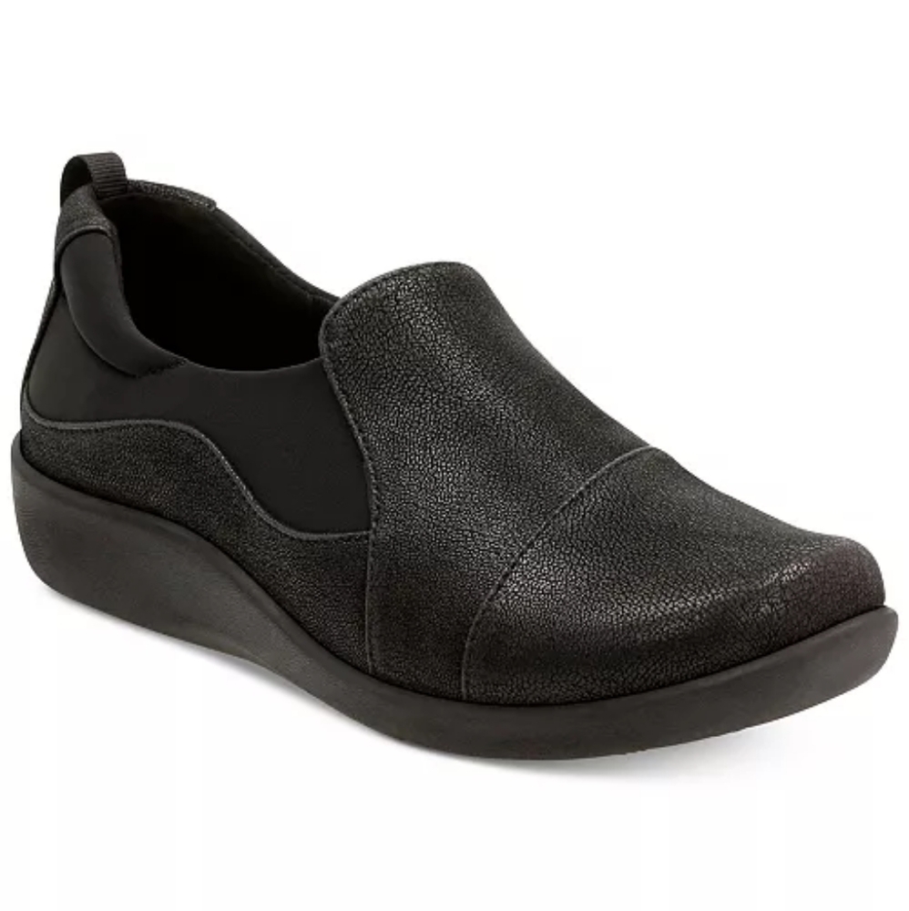 NWB Clarks Women's Cloudsteppers Sillian Paz Flats Black 8.5 Wide